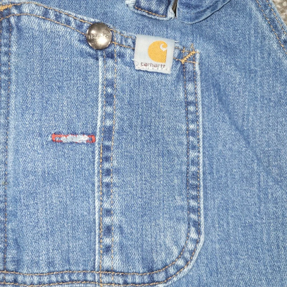 Carhartt Womens Denim Bib Overalls Light Wash Blue Stretch WR008 FBI XL 16/18 - Picture 4 of 16